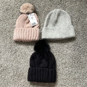 H&M Women’s beanie - Set of 3 - Black, Pink, Gray